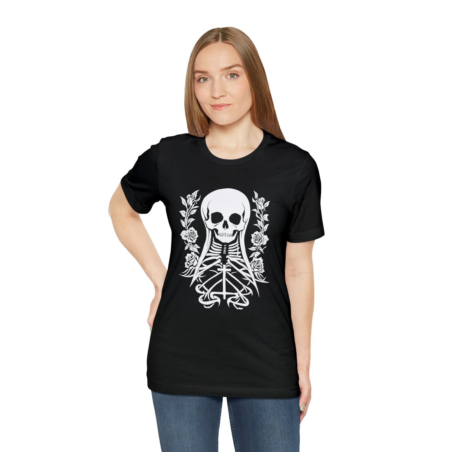 Goth Skull Girl - Cotton Unisex T-Shirt