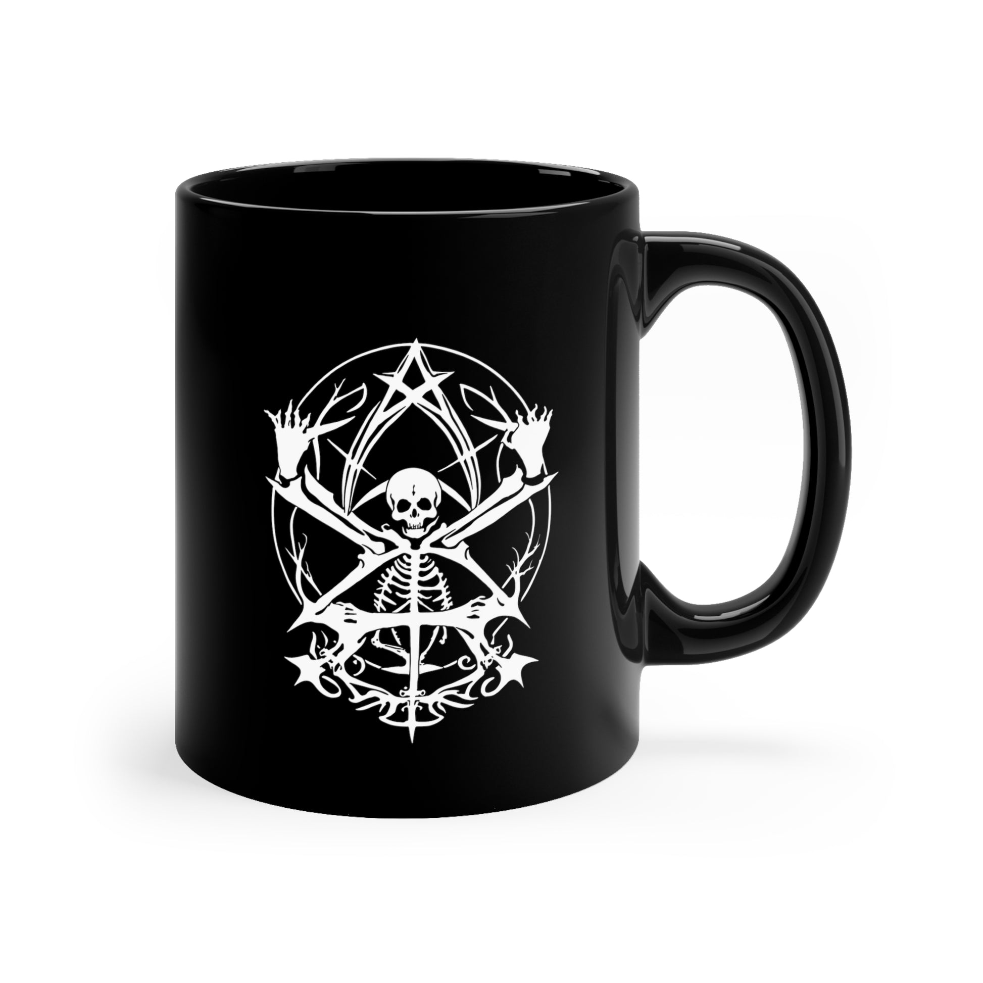 Skull with Pentagram - 11oz Black Goth Cup - Tegusuk Store