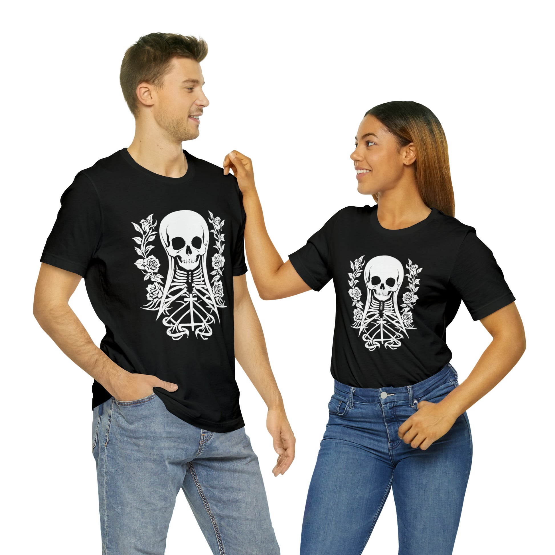 Goth Skull Girl - Cotton Unisex T-Shirt