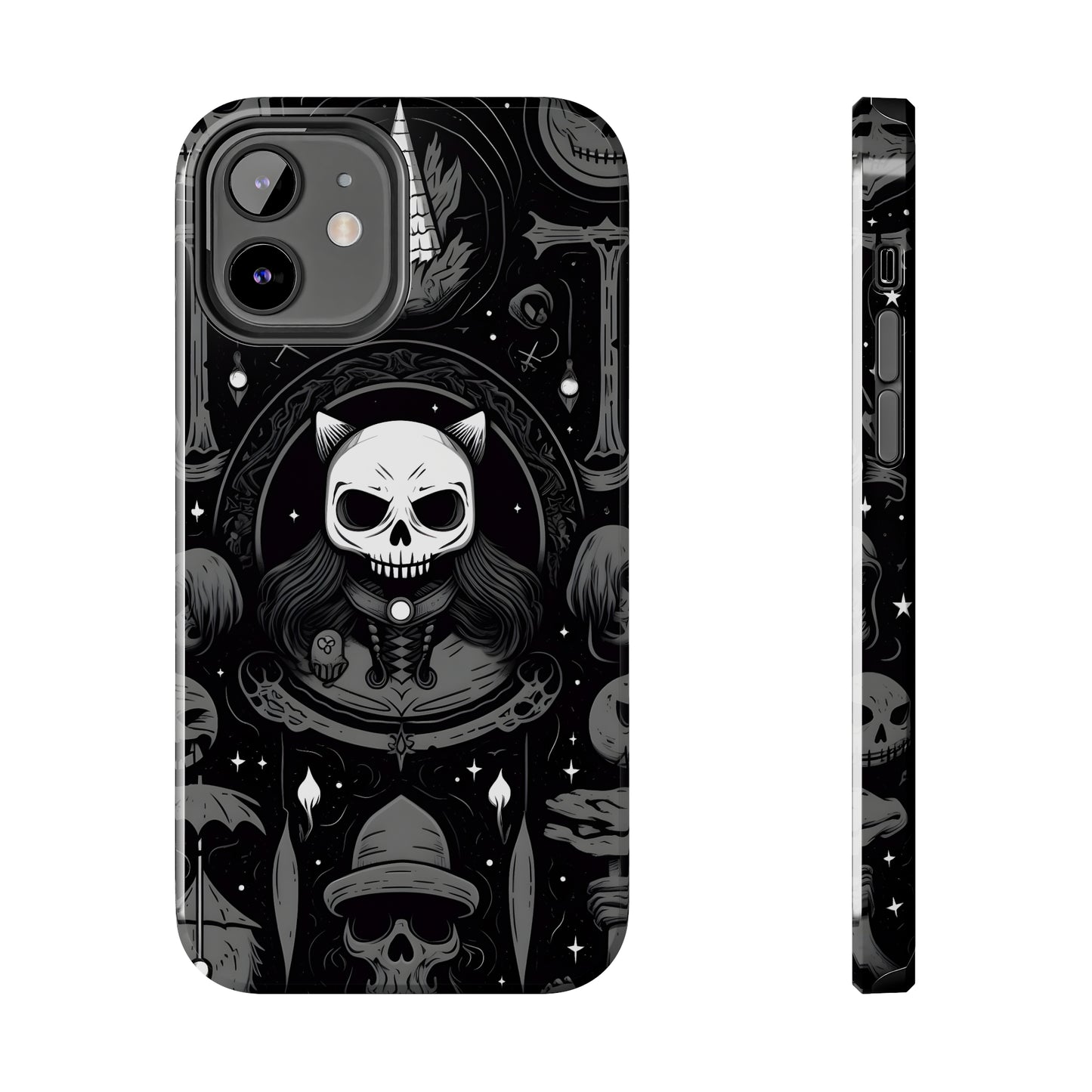 Spooky Patternal Skulls - Protective iPhone Cases