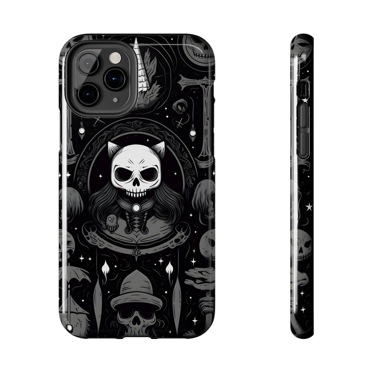 Spooky Patternal Skulls - Protective iPhone Cases