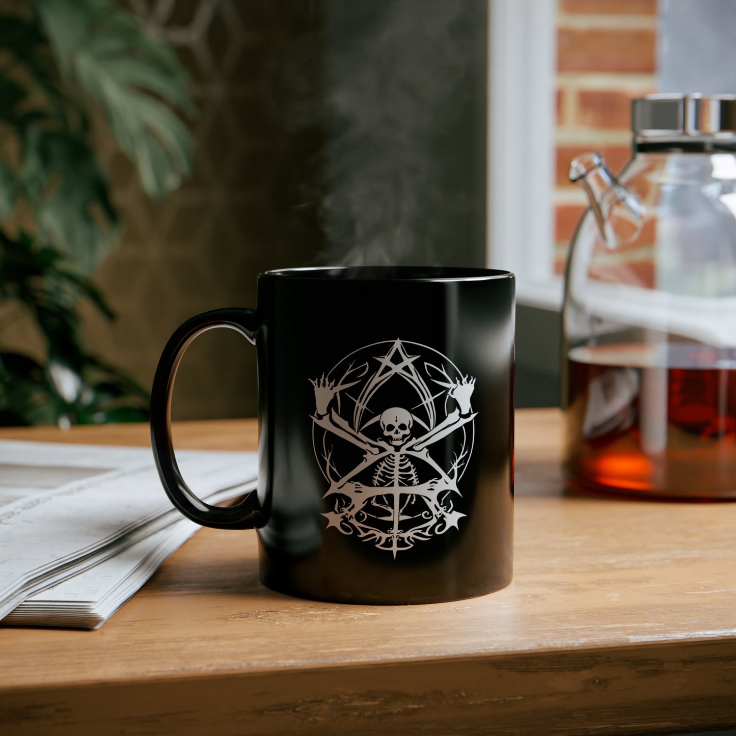 Skull with Pentagram - 11oz Black Goth Cup - Tegusuk Store
