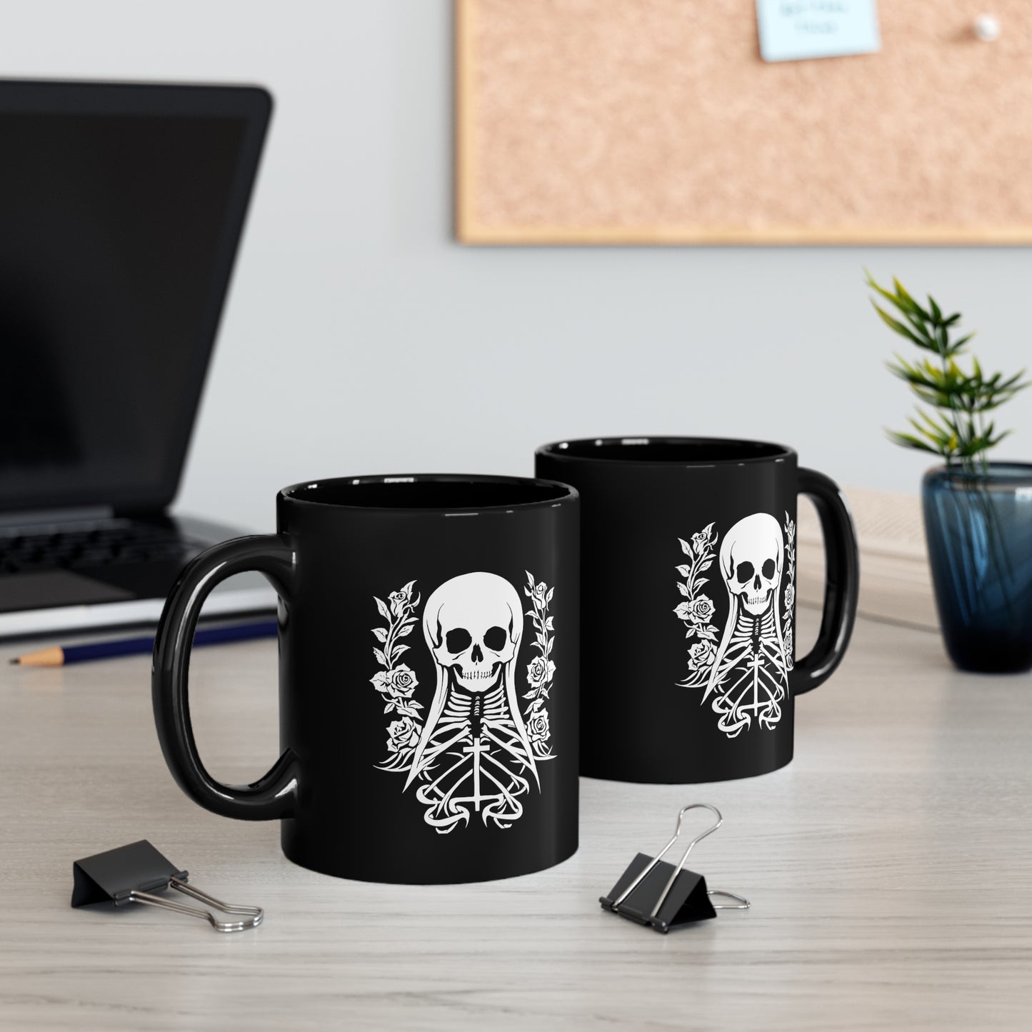 Goth Skull Woman - 11oz Black Goth Cup - Tegusuk Store