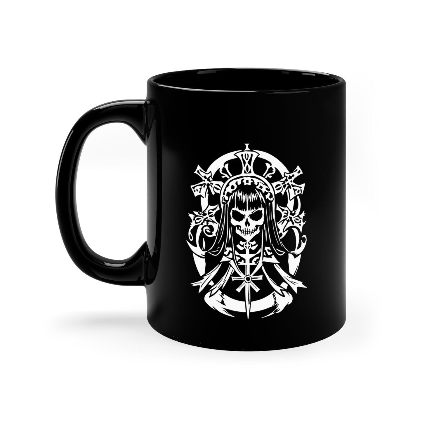 Gothic Skeleton Girl - 11oz Black Mug