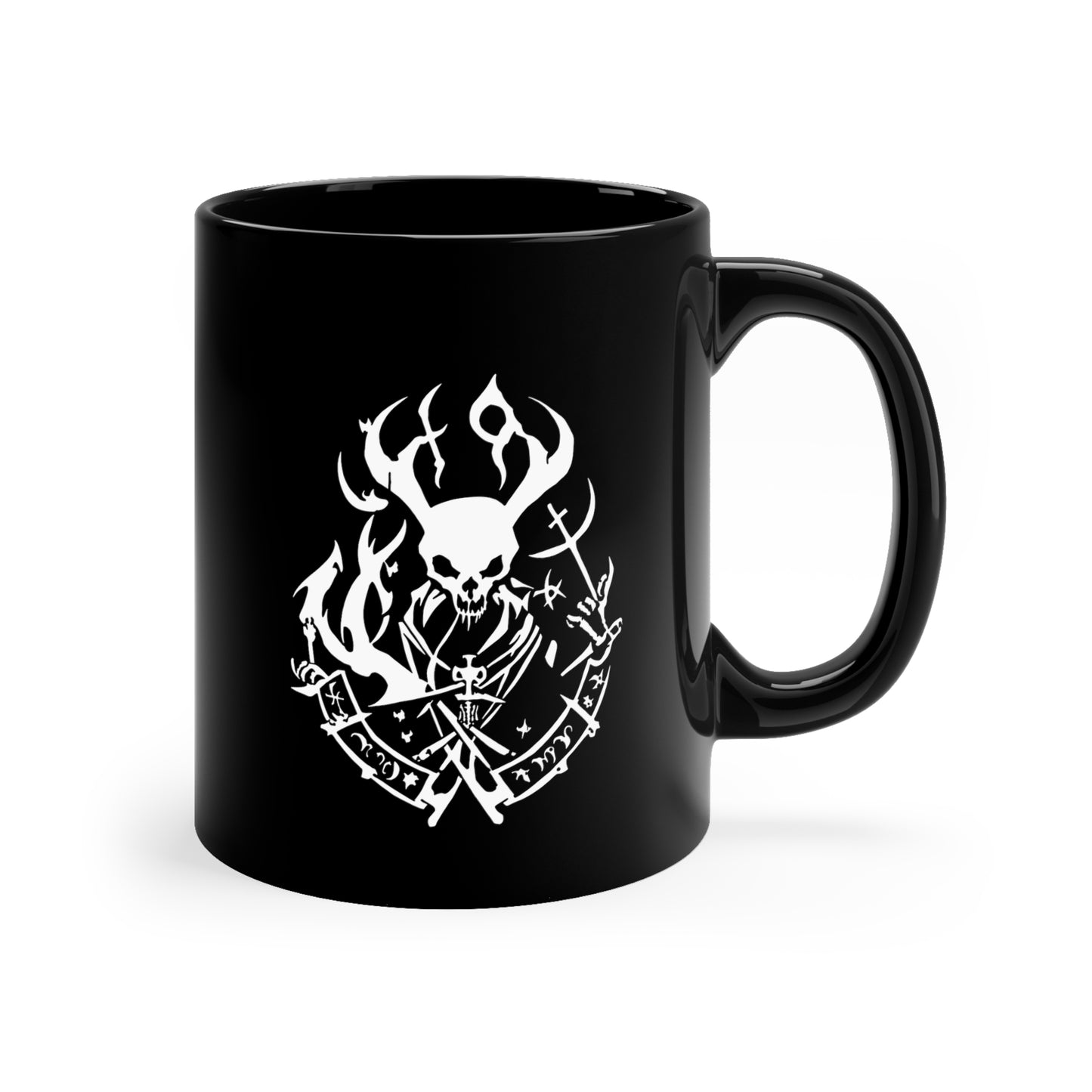 Goth Baphomet Skull - 11oz Black Gothic Cup - Tegusuk Store