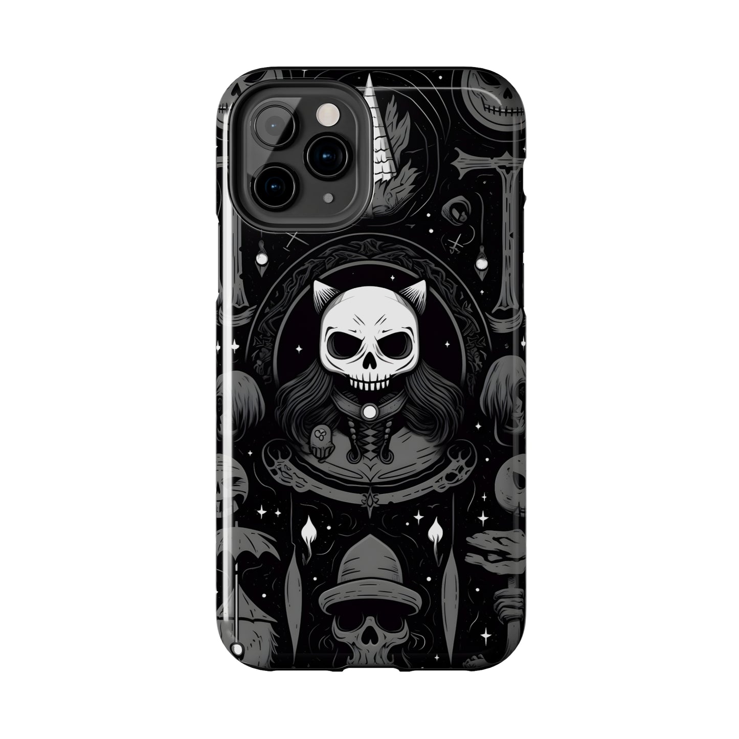 Spooky Patternal Skulls - Protective iPhone Cases