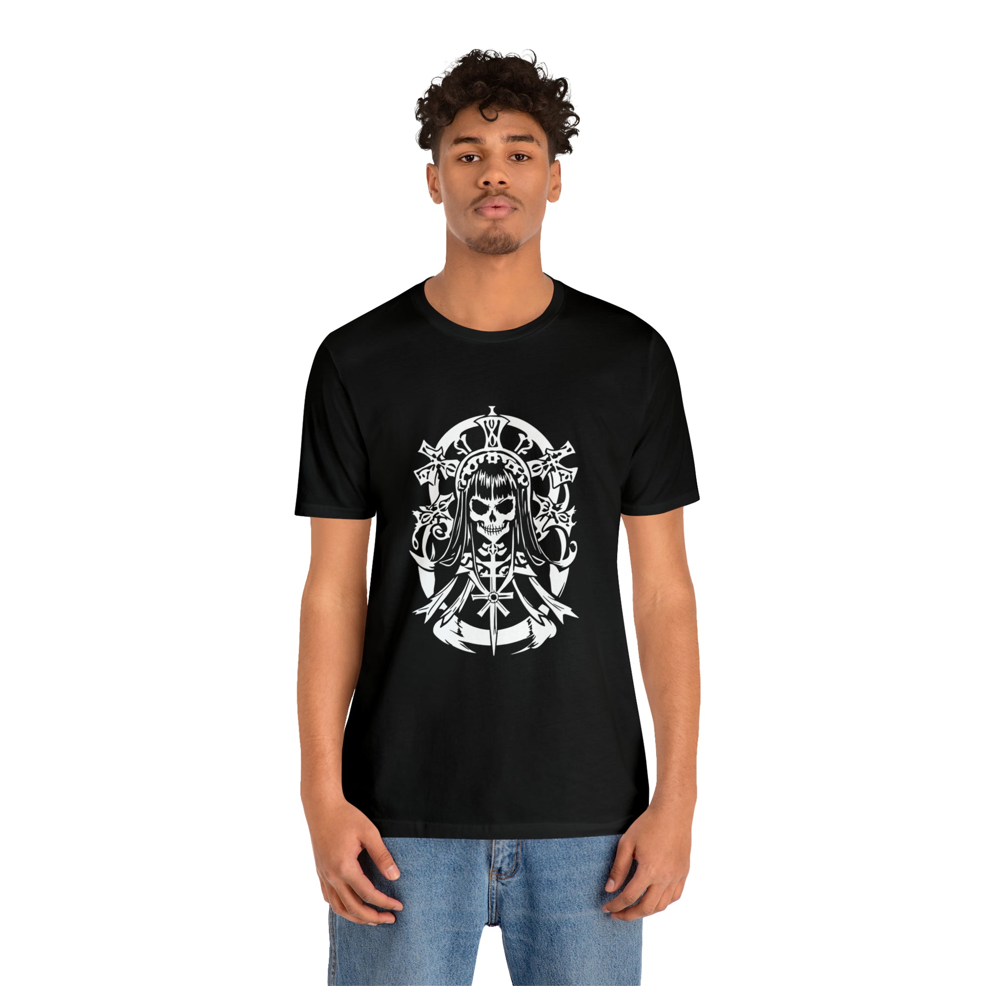 Gothic Skeleton Woman - Cotton Unisex T-Shirt - Tegusuk Store - Black Man