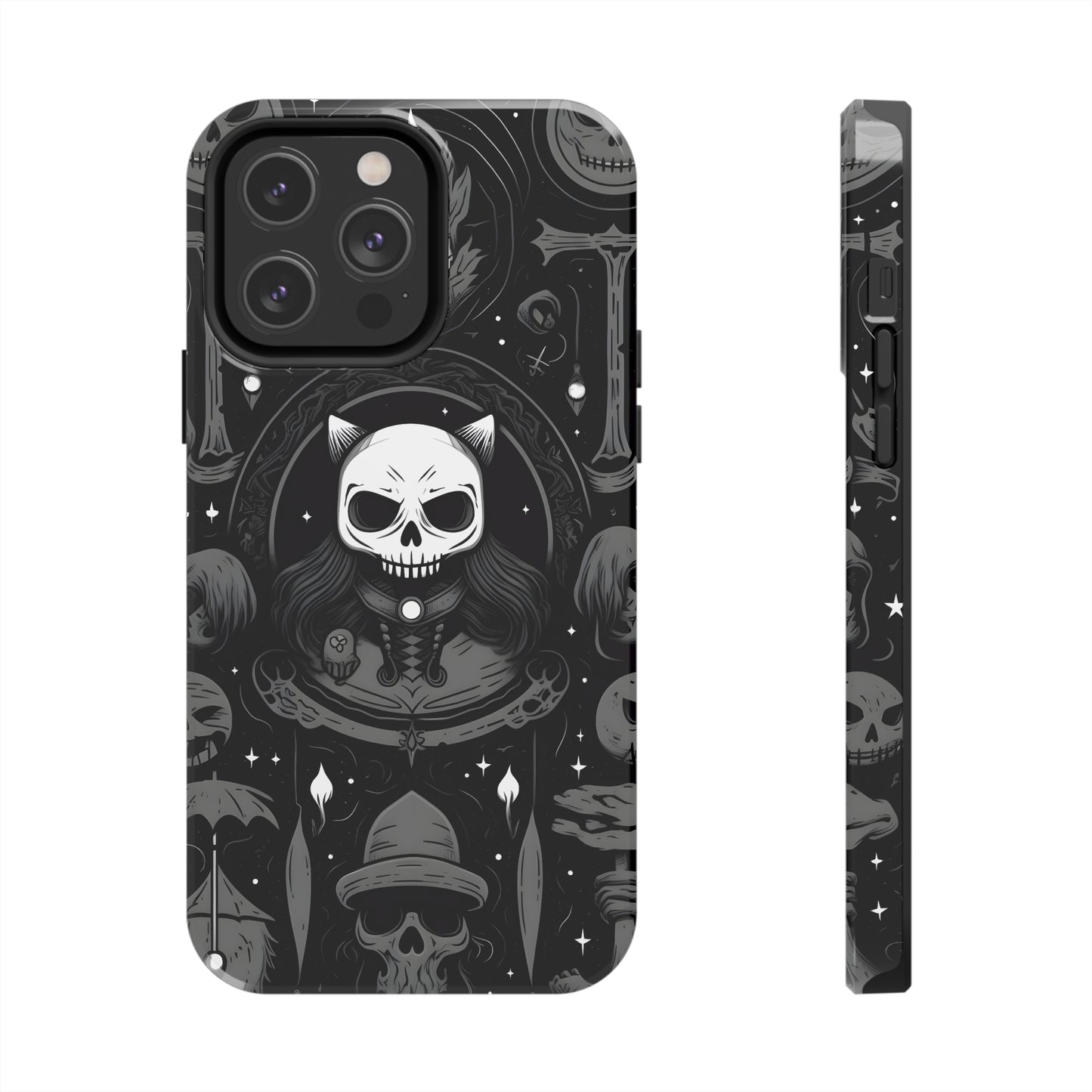 Spooky Patternal Skulls - Protective iPhone Cases