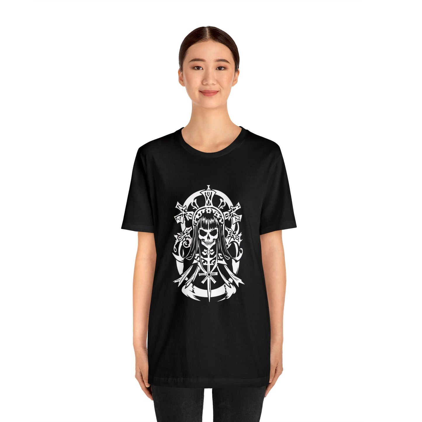 Gothic Skeleton Woman - Cotton Unisex T-Shirt - Tegusuk Store - Goth Asian Woman