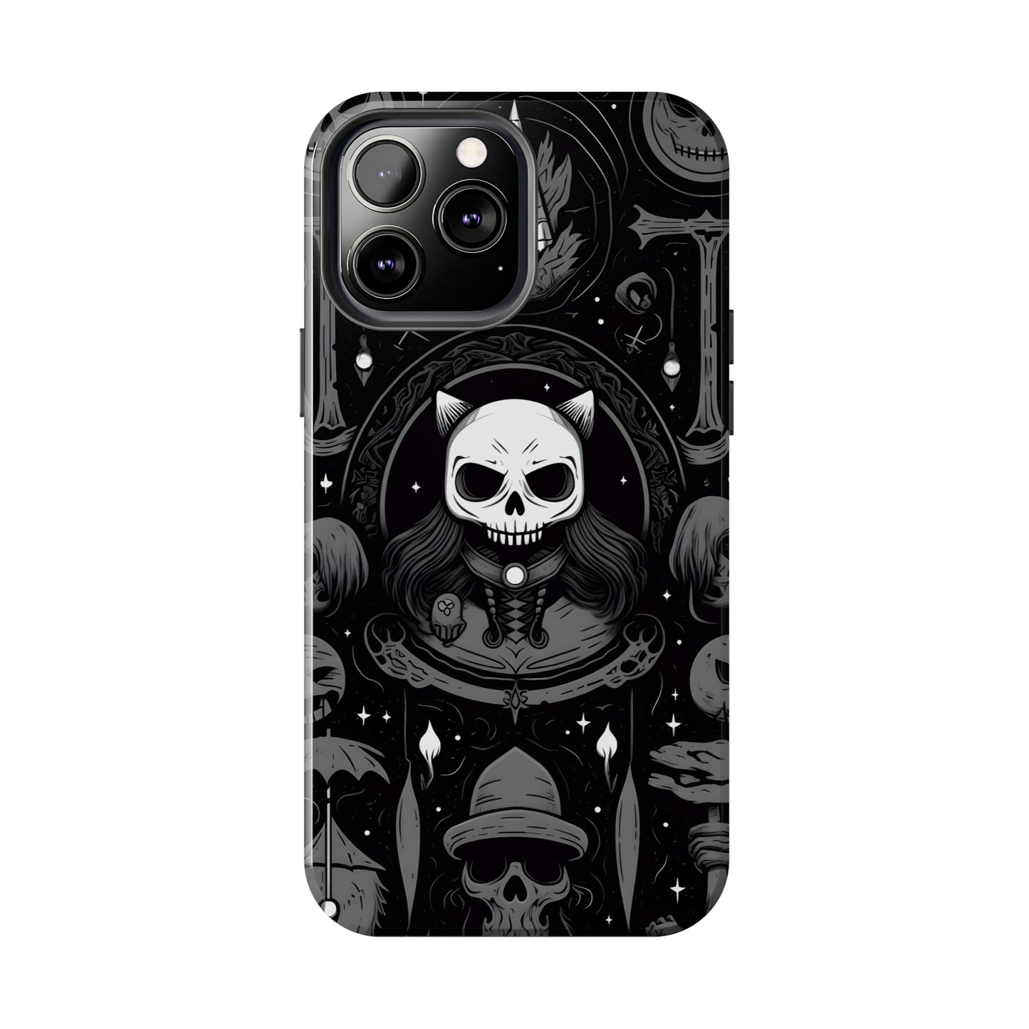Spooky Patternal Skulls - Protective iPhone Cases