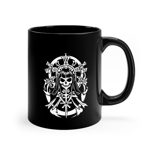 Gothic Skeleton Girl - 11oz Black Mug