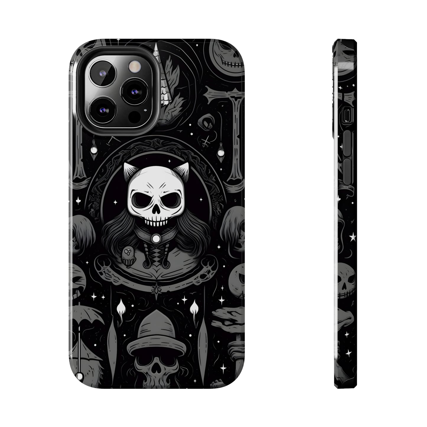 Spooky Patternal Skulls - Protective iPhone Cases