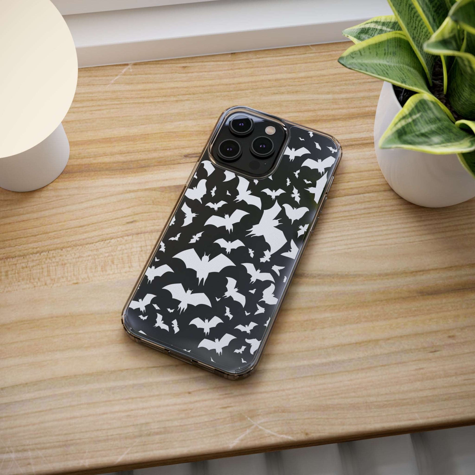 Bat Pattern - Clear Phone Cases