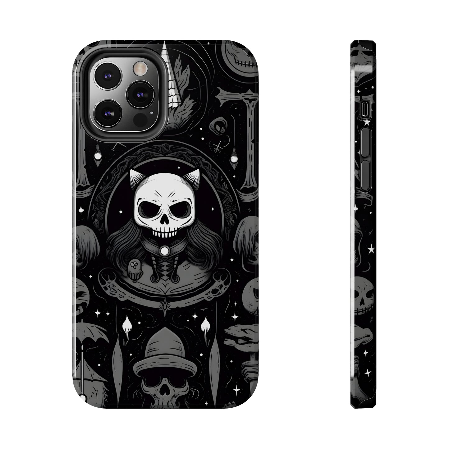 Spooky Patternal Skulls - Protective iPhone Cases