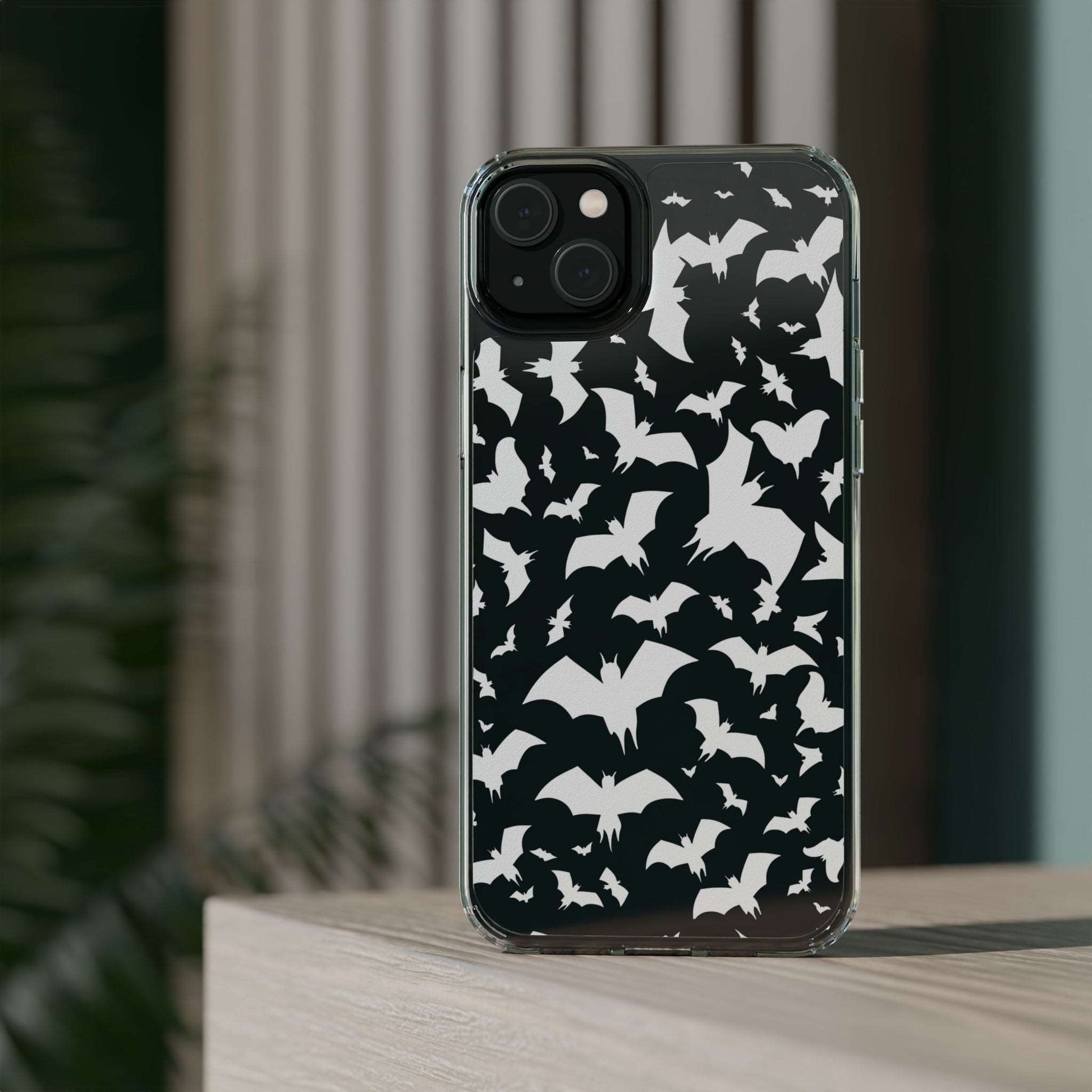 Bat Pattern - Clear Phone Cases