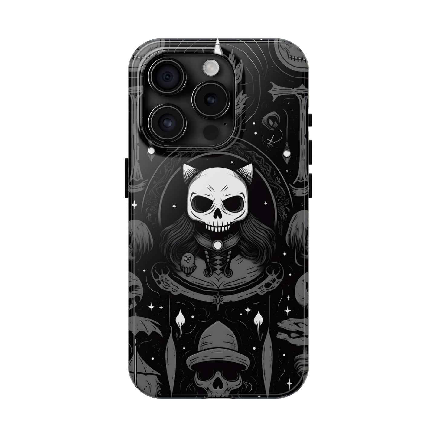 Spooky Patternal Skulls - Protective iPhone Cases