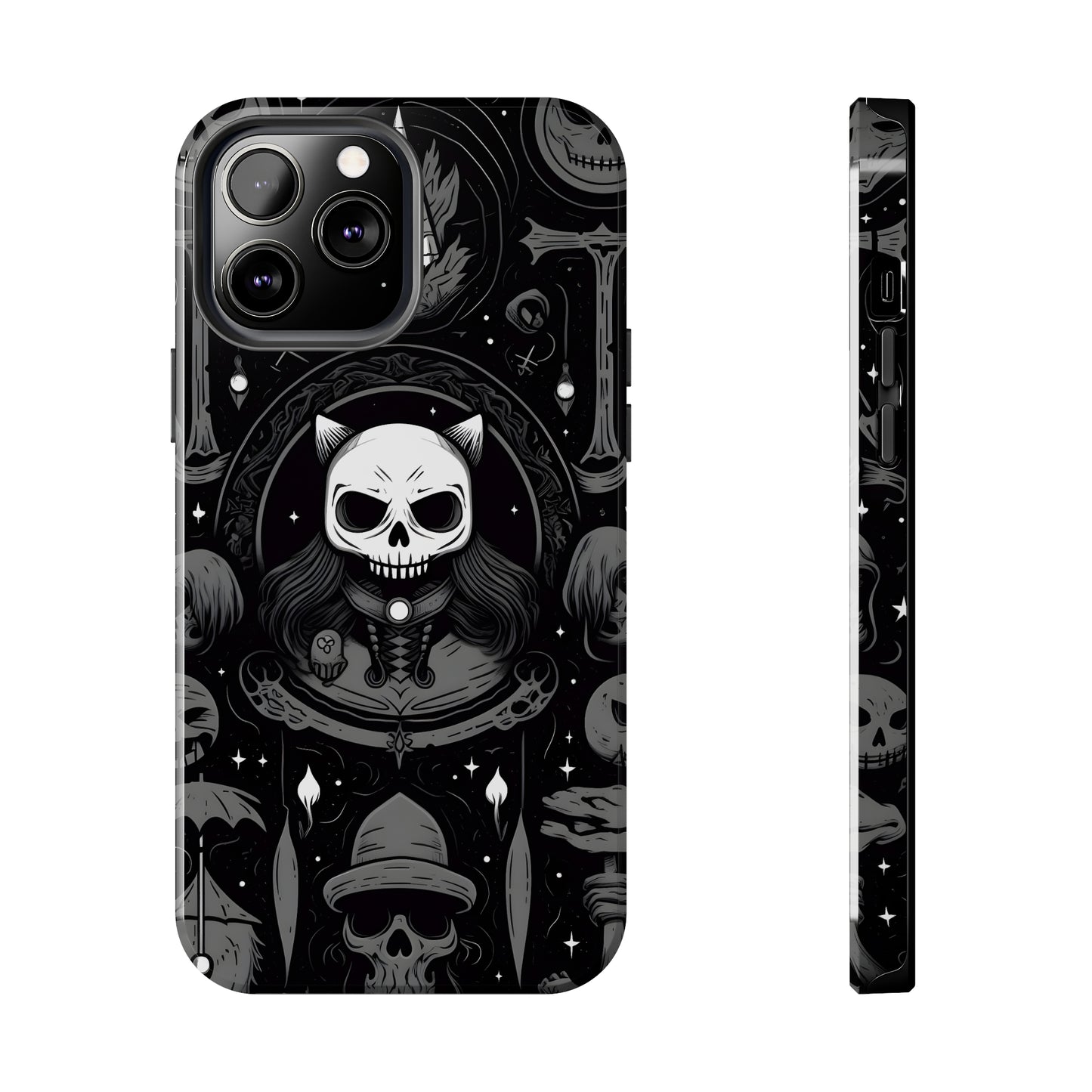 Spooky Patternal Skulls - Protective iPhone Cases