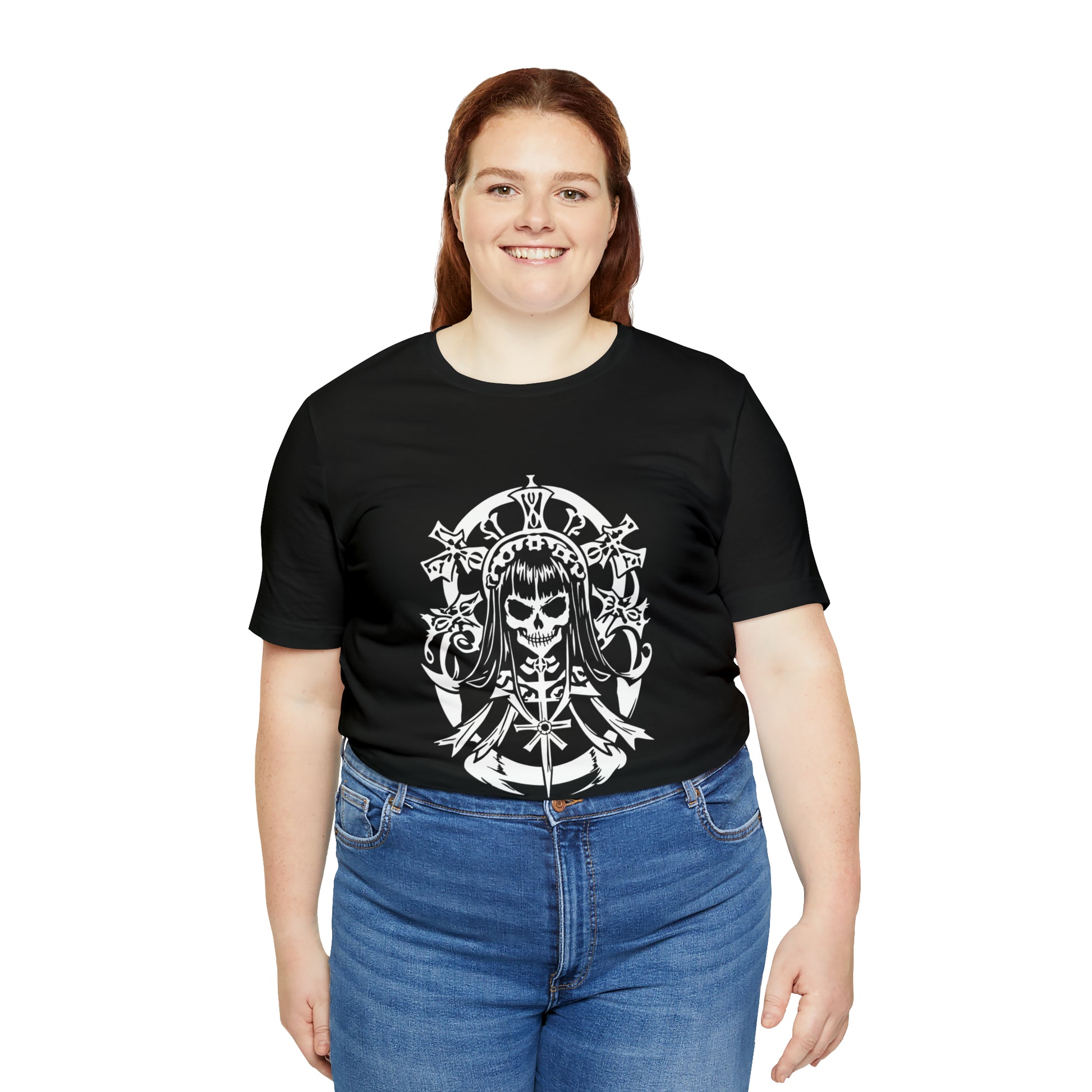 Gothic Skeleton Woman - Cotton Unisex T-Shirt - Tegusuk Store - Plus Size Goth Woman
