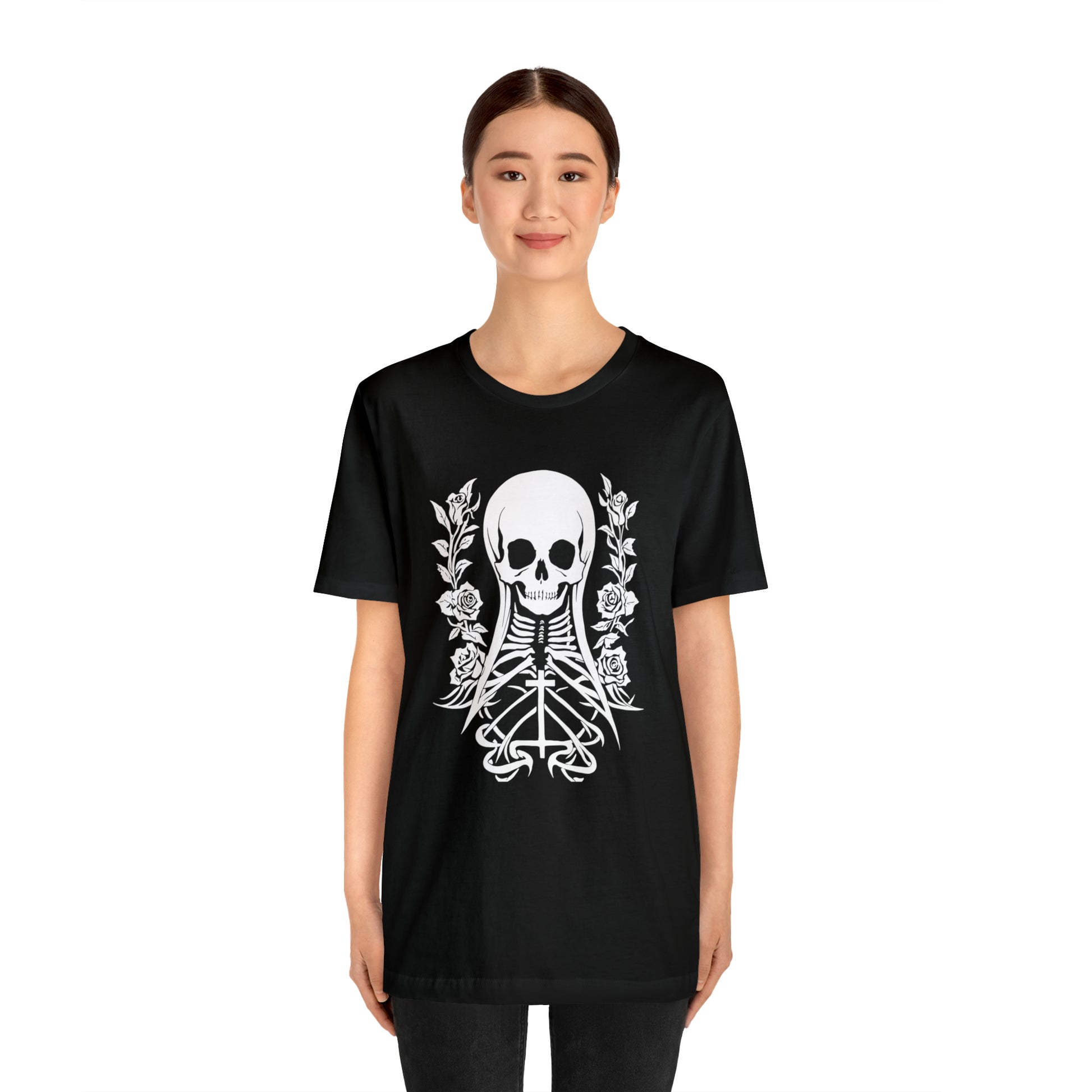 Goth Skull Girl - Cotton Unisex T-Shirt
