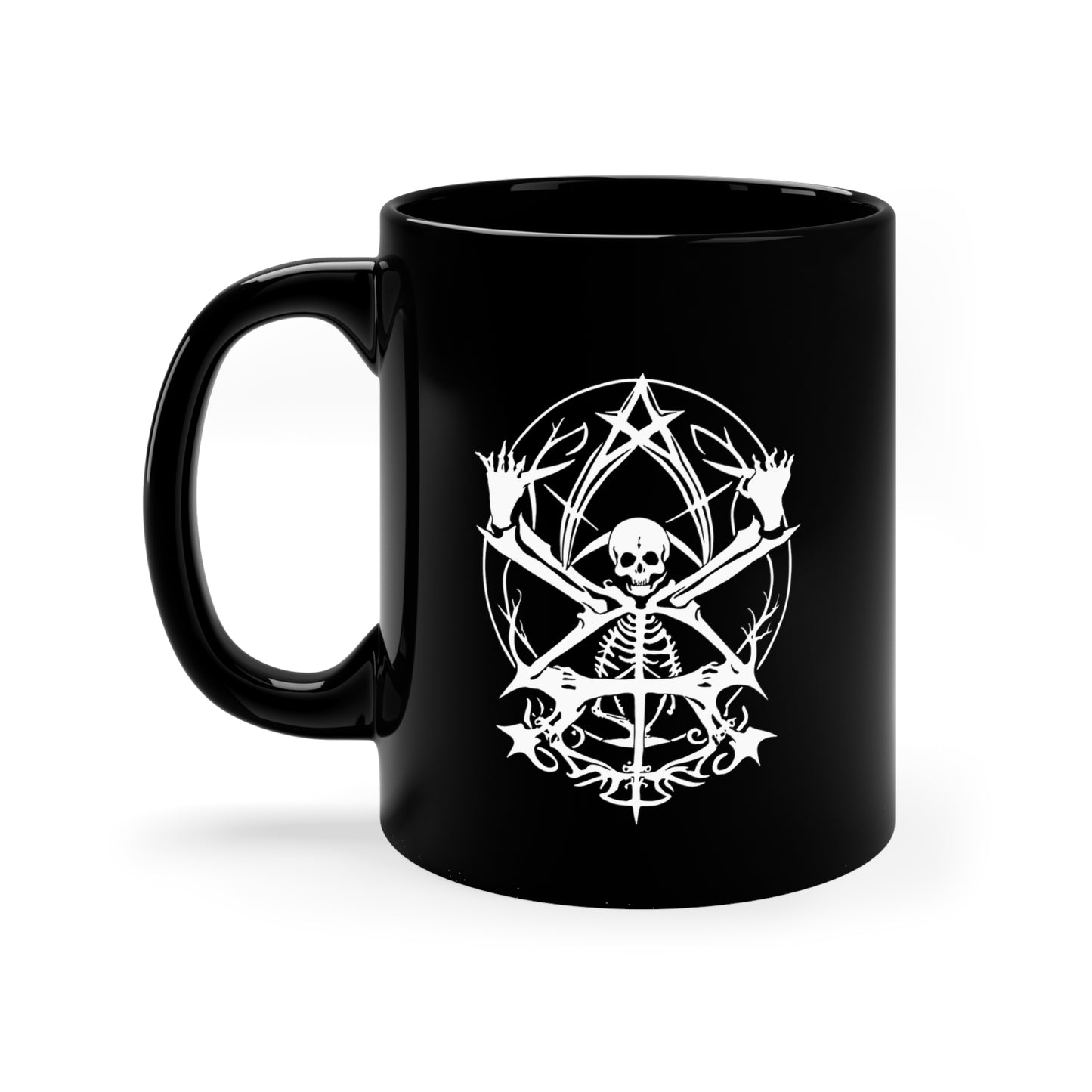 Skull with Pentagram - 11oz Black Goth Cup - Tegusuk Store