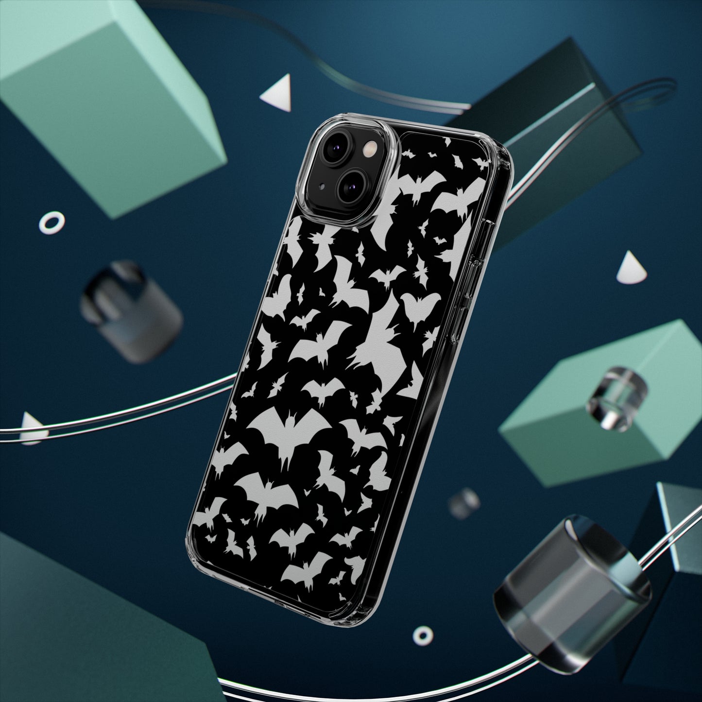 Bat Pattern - Clear Phone Cases