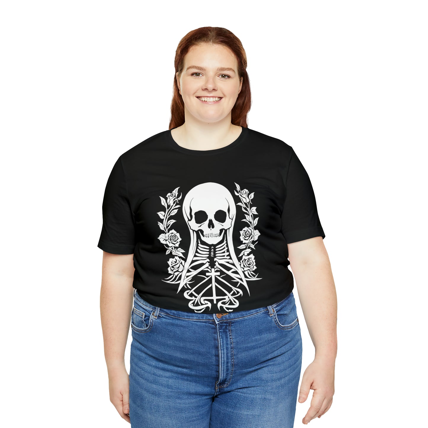 Goth Skull Girl Plus Size - Cotton Unisex T-Shirt