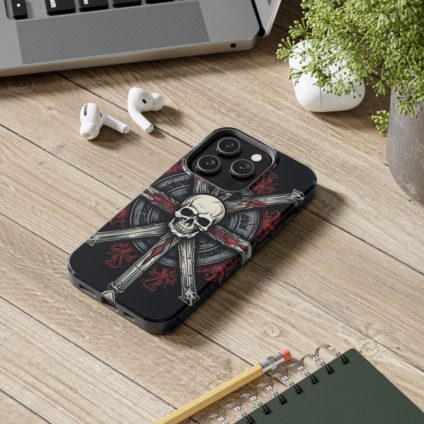 Skull on Circle - Protective iPhone Cases