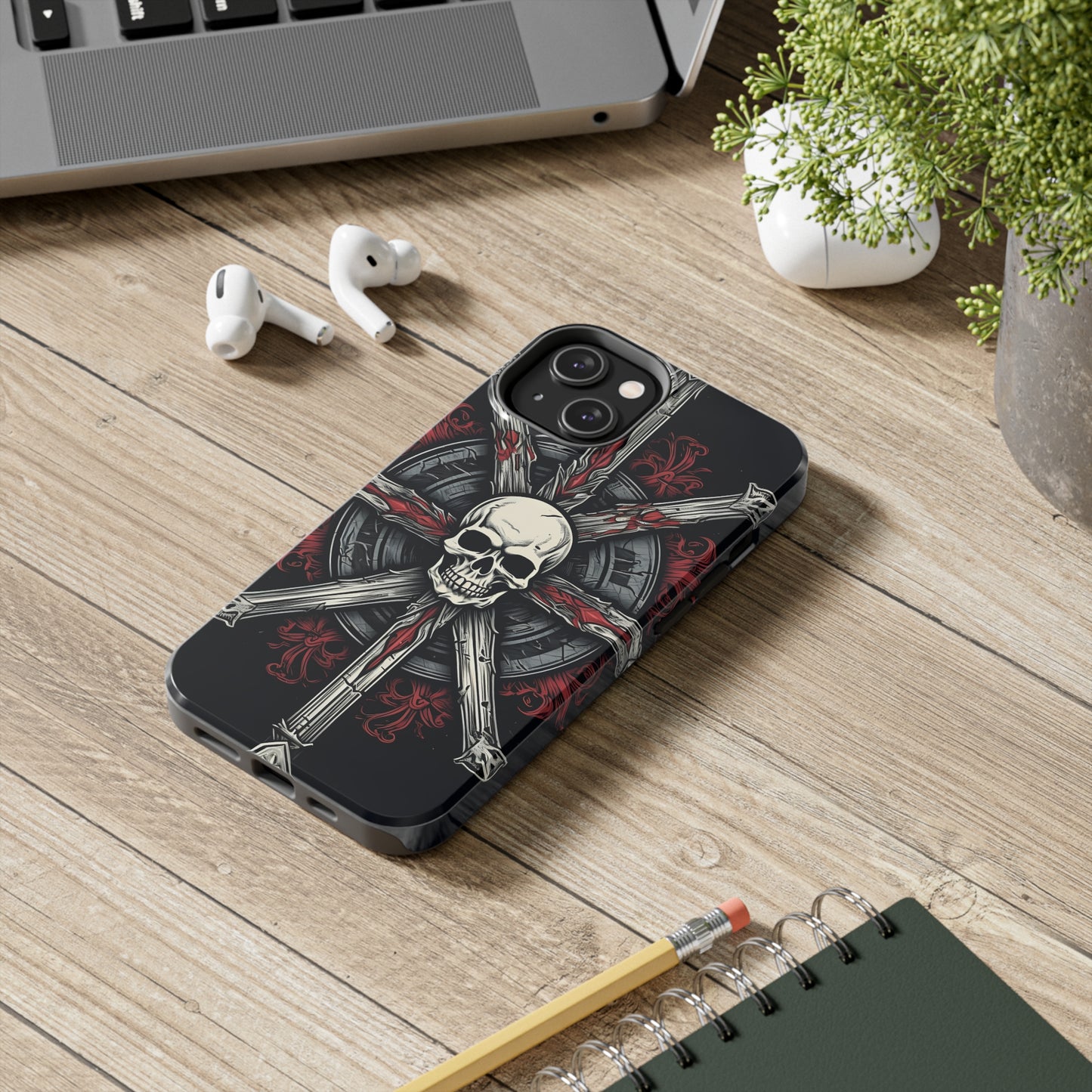 Skull on Circle - Protective iPhone Cases